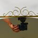 Mid-century illuminated wall mirror by Ernest Igl with brass crown, by Hillebrand.