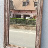 Rectangular mirror in old wood