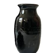 Grand vase ovoïde vers 1950 en céramique émaillée tenmoku
