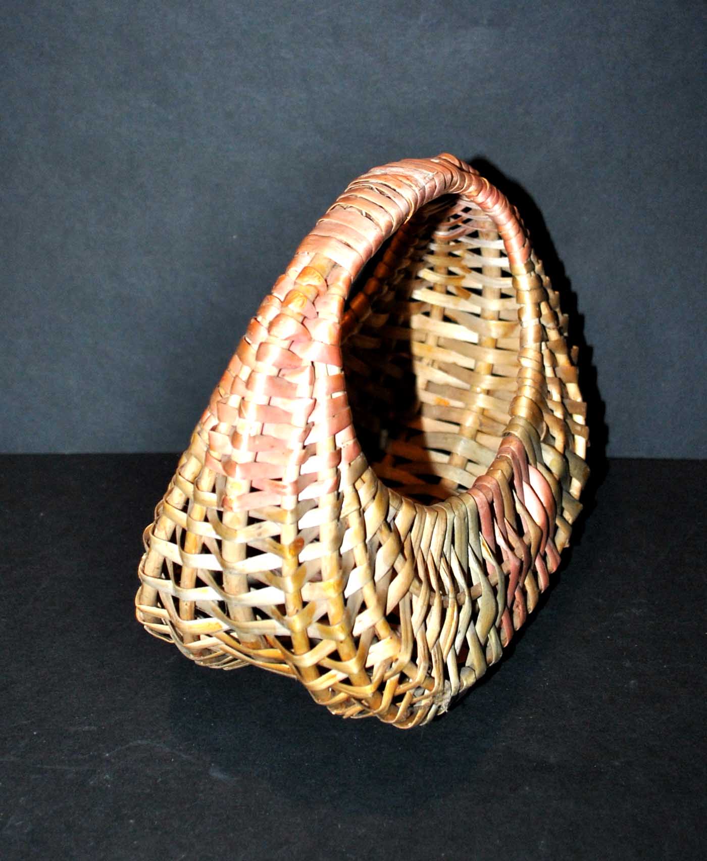 Gondola basket in wicker rattan braided vintage small model