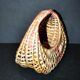 Gondola basket in wicker rattan braided vintage small model