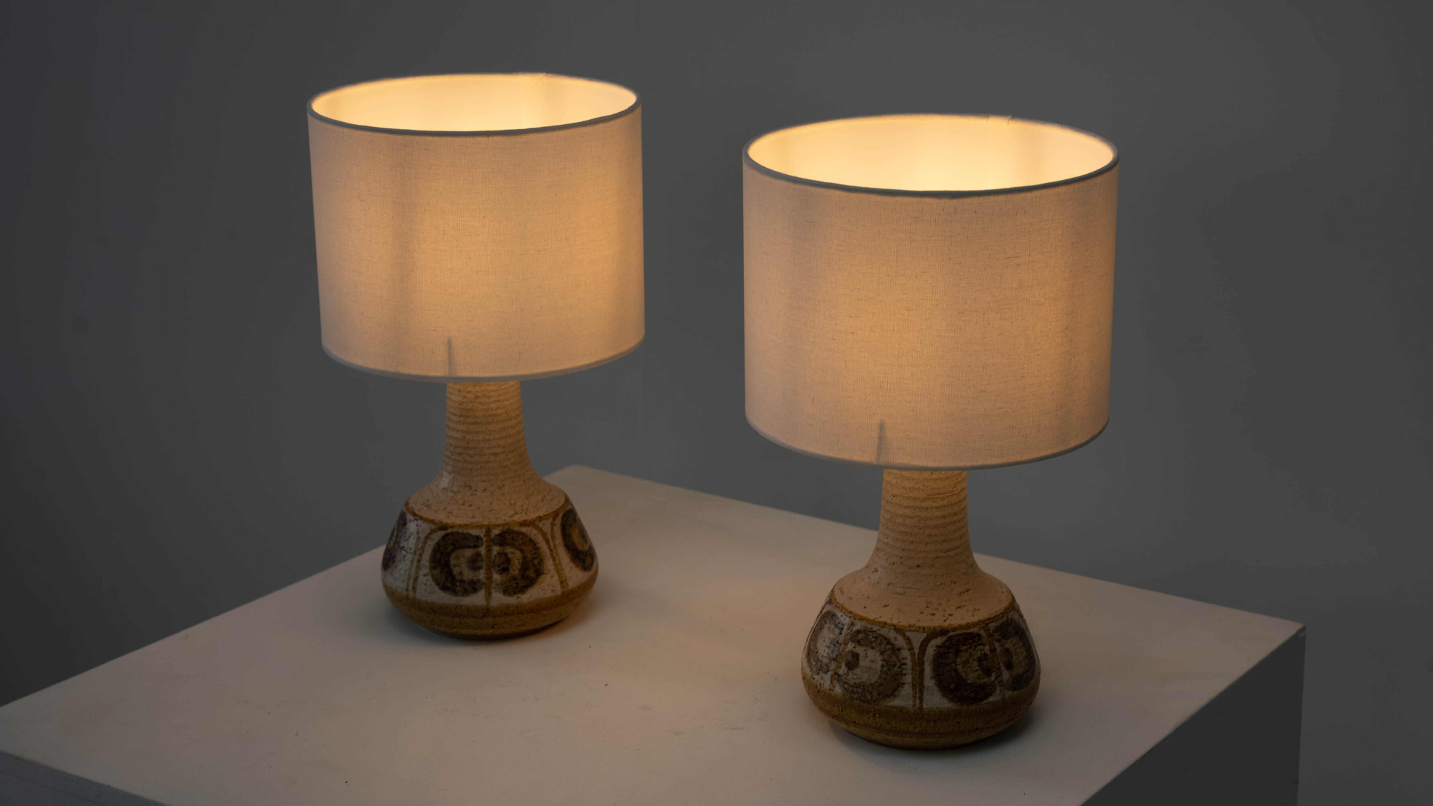 Set of two ceramic Svend Aage Jensen table lamps