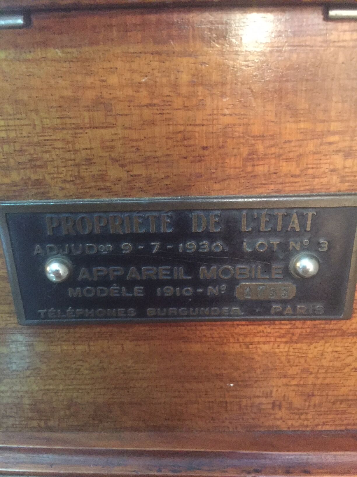Old phone for 30 years in wood and metal