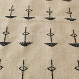 White and black carpet with Berber motifs