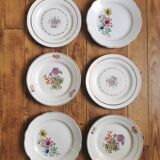 Mismatched vintage dinner plates "Spring"
