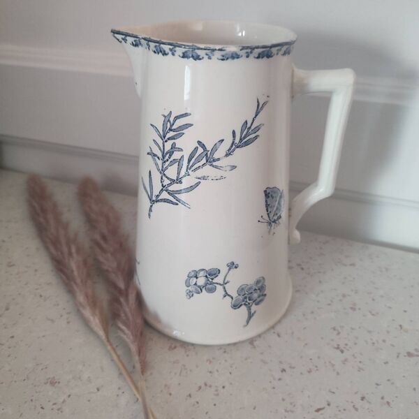 Pot à lait ancien Digoin Sarreguemine modèle Carmen terre de fer