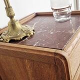 Art Deco style bedside table in solid oak, 1930s