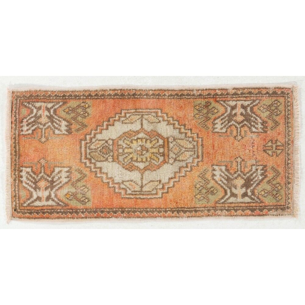 Vintage Small Rug. Turkish Seat Cover. Hand-knotted Door Mat. Entryway Rug. Kitchen Mat
