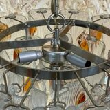 XL 60s 70s Murano Glass Chrome Chandelier Chandelier Glass Space Age 60s v