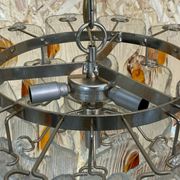 XL 60s 70s Murano Glass Chrome Chandelier Chandelier Glass Space Age 60s v