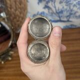 Pair of 800 thousandth Indian Silver Salt Cellars, Early 20th Century, Tableware
