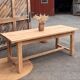 Large antique farmhouse table in raw solid oak.