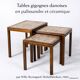 Danish nesting tables in rosewood and ceramic by Willy Ryomgard, Mo.