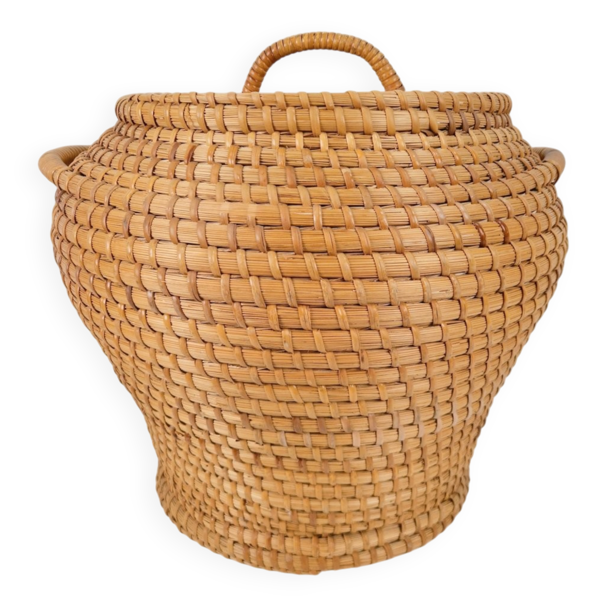 Vintage Rush Snake Charmer Lidded Basket, 1960