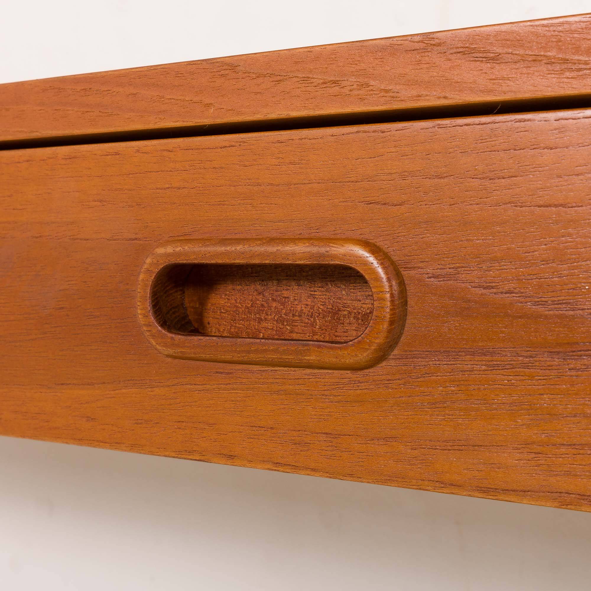 Scandinavian mid century teak wall unit with a console, 1960s