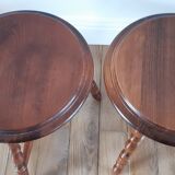 Pair of wooden stools turned vintage 60s
