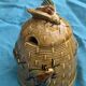 Slush beehive and bee honey pot, enameled ceramic