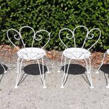 Old white wrought iron garden set