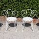 Salon de jardin en fer forgé blanc ancien table et 4 chaises