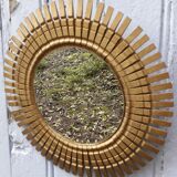 sun mirror in clothespins in gilded wood 32 x32 cm