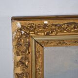 French School circa 1900 “Irises and dragonflies” Painted silk.