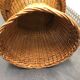 Round coffee table in rattan and varnished wood around 1960