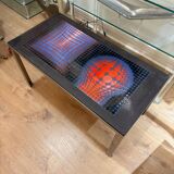 Vintage Op Art design table – Vasarely style