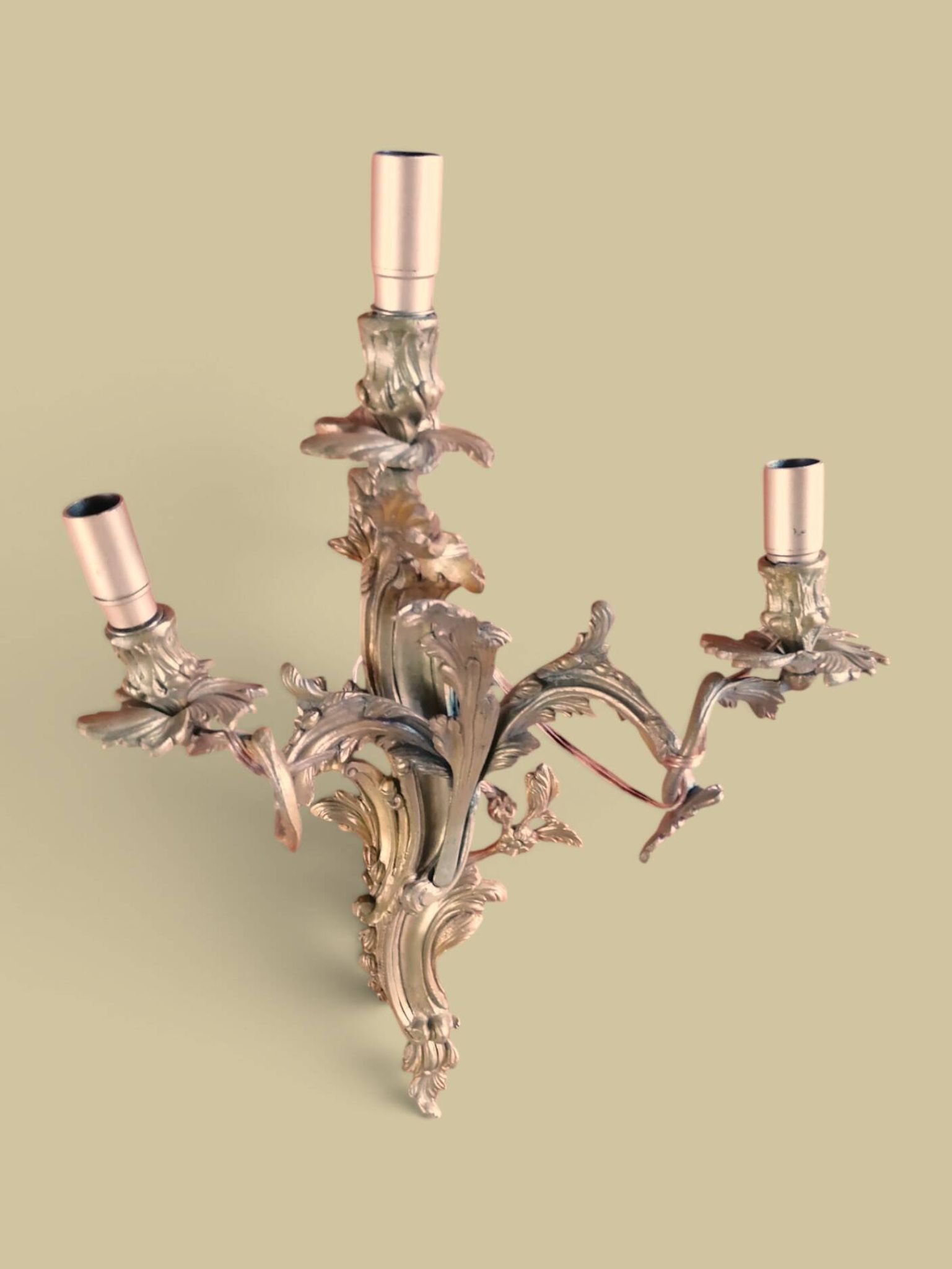 Pair of large wall sconces in Louis XV / Rococo / Baroque style.