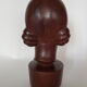 Wooden sculpture, "Young girl with macaroons" 30'
