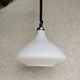 Vintage White Glass Pendant Lamp Ceiling Light Meblo Style Yugoslavia made