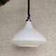 Vintage White Glass Pendant Lamp Ceiling Light Meblo Style Yugoslavia made