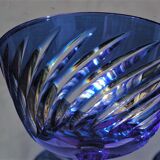 Cristal d'Arques - 6 Champagne Cups Blue Waltz - Double layer crystal