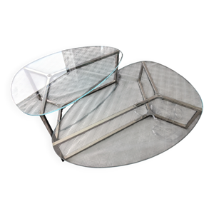 2 tables basses verre