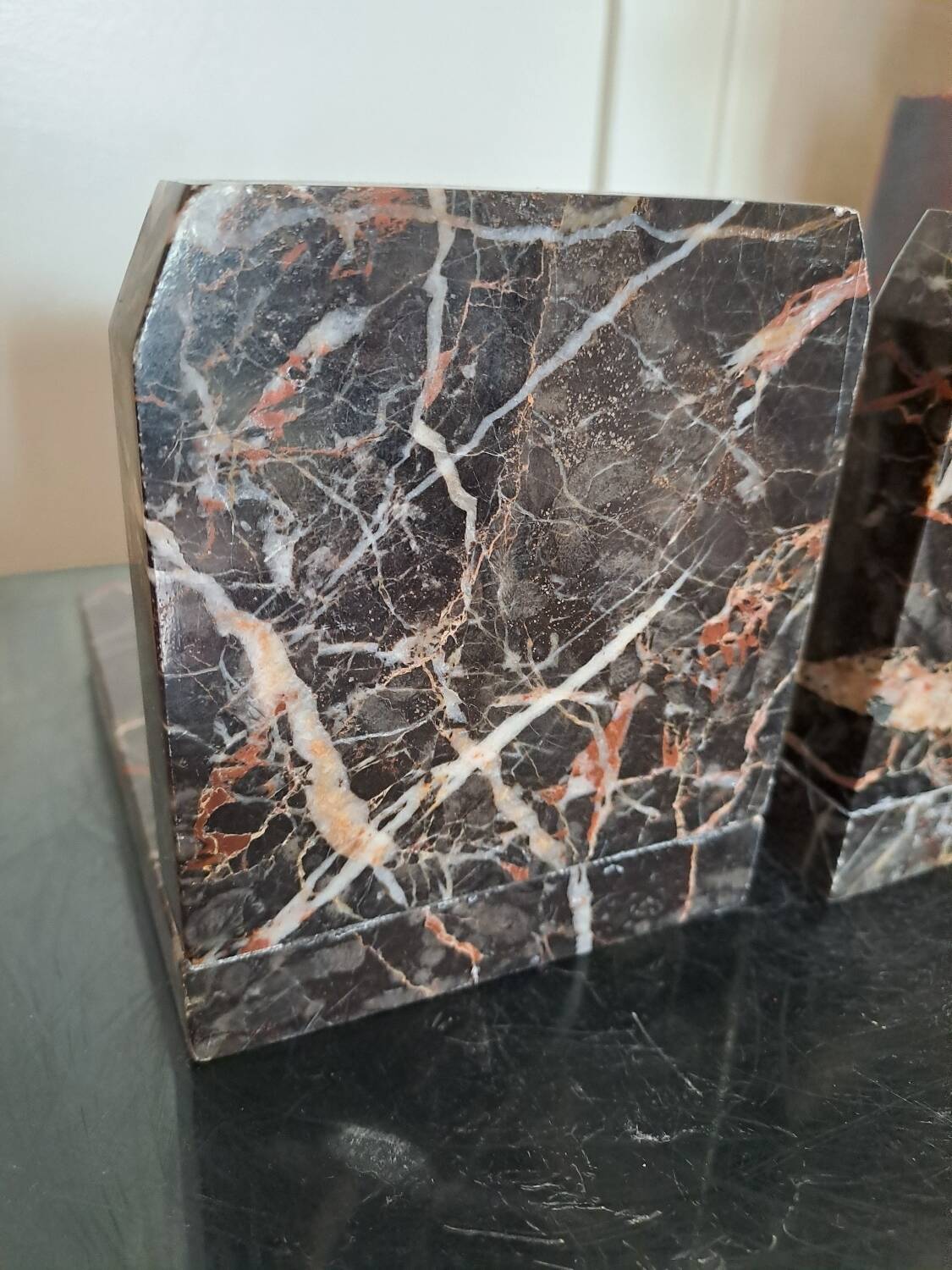 Pair of bookends. Made of marble. Art Deco.