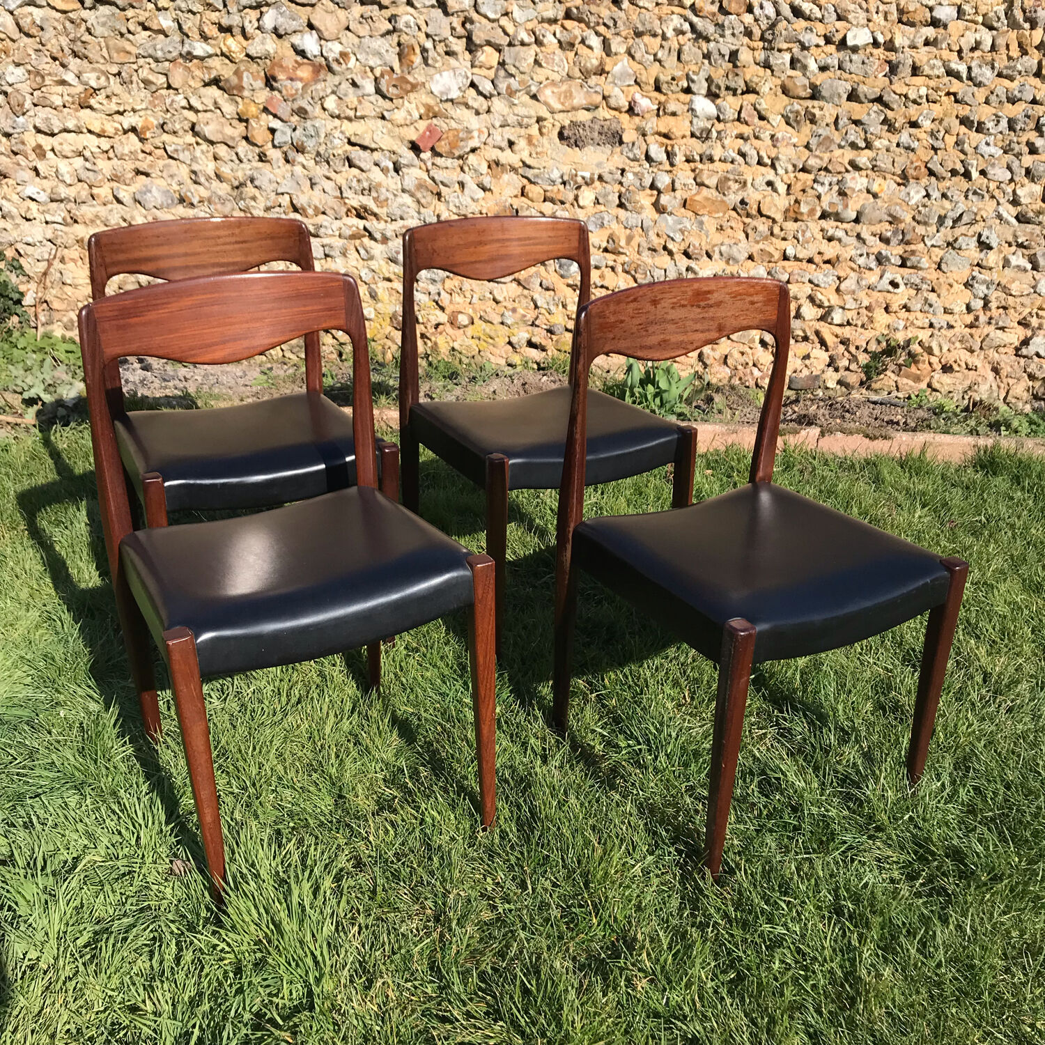 Set of 4 Scandinavian teak chairs