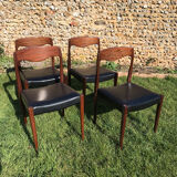 Set of 4 Scandinavian teak chairs