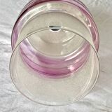 Vintage white and mauve pink frosted glass pendant lamp