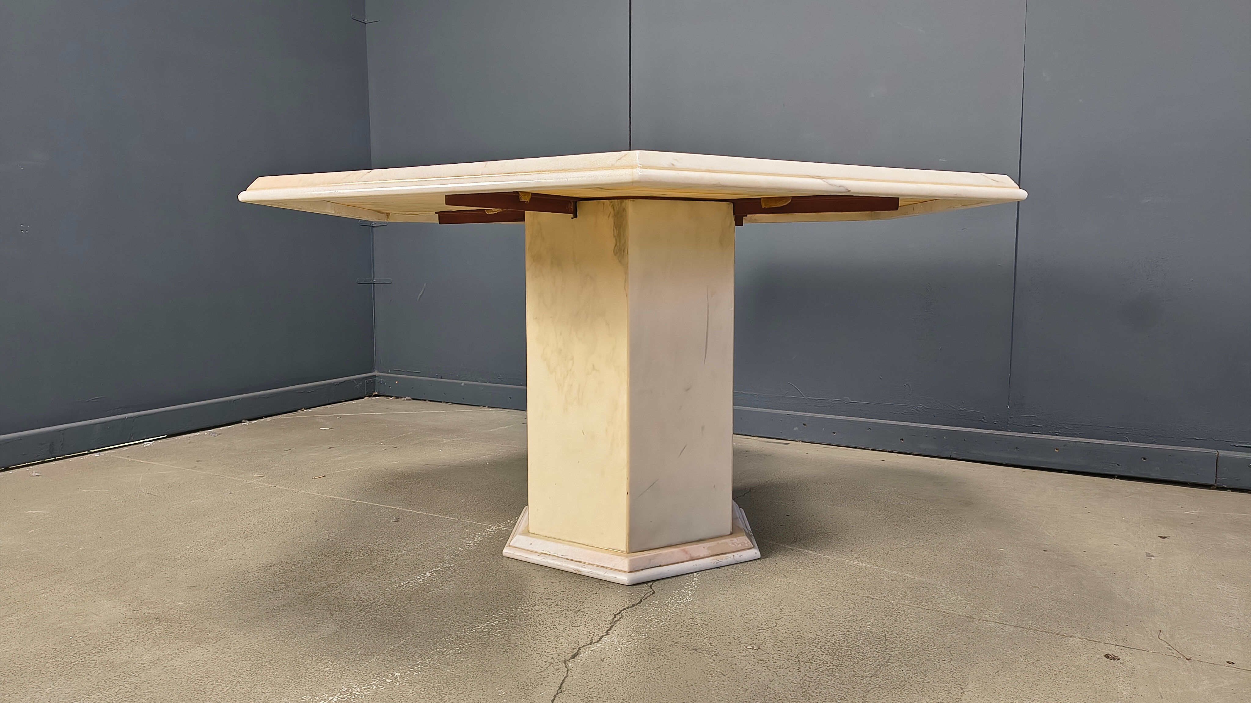 Octagonal Italian marble dining table 1970s