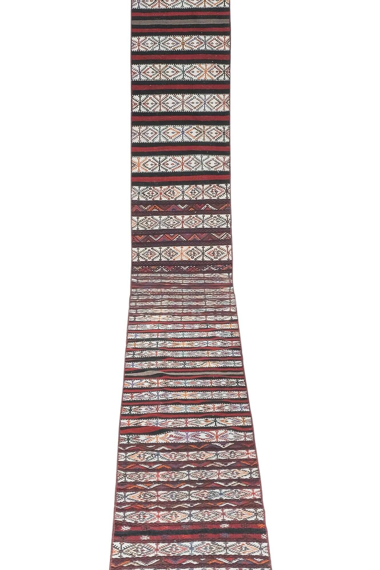 Vintage Turkish hallway rug 64x894 cm