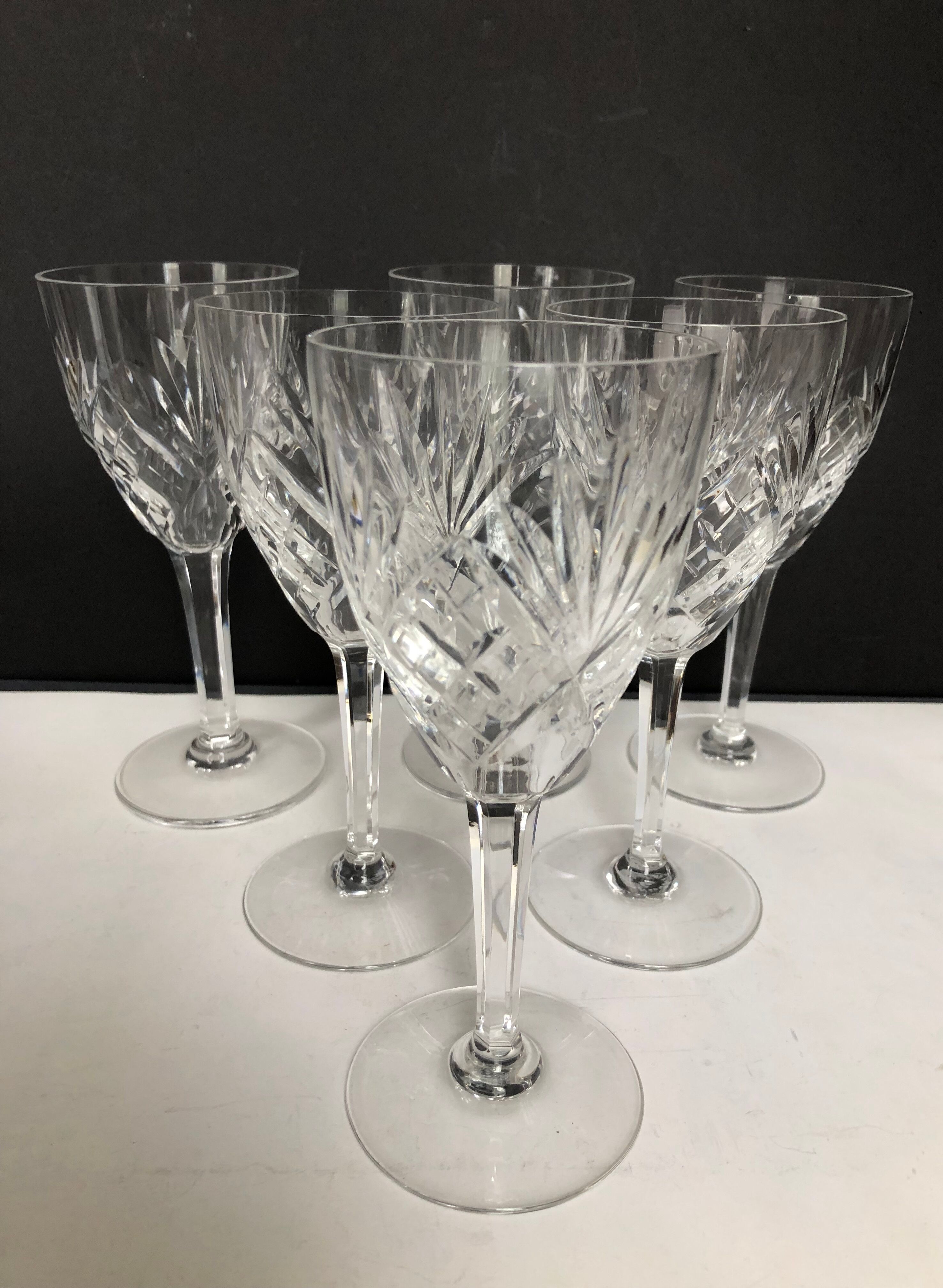 6 verres à eau en cristal taillé de Saint Louis modèle Chantilly