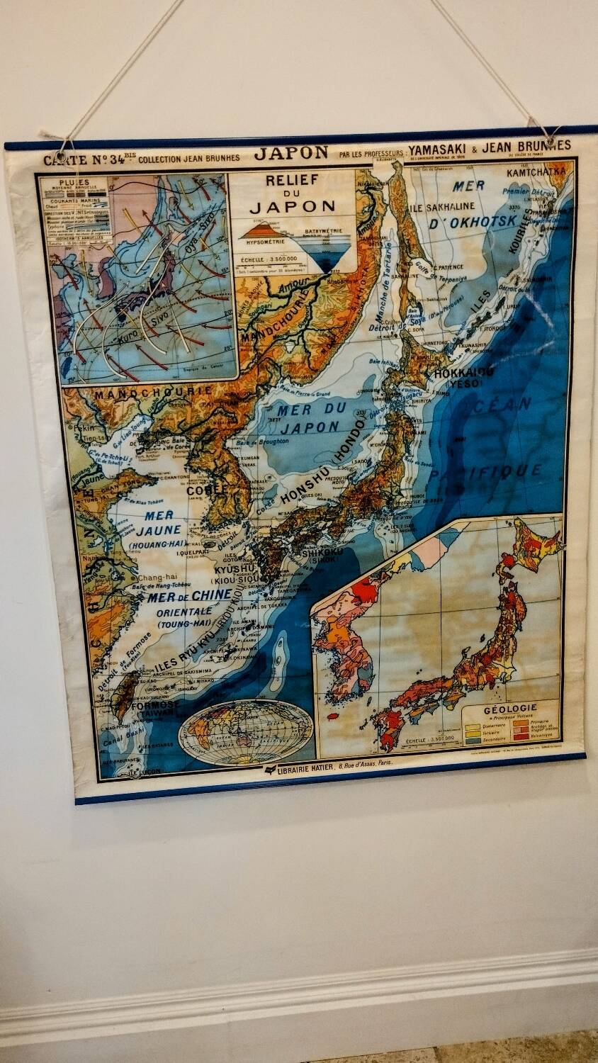 Carte scolaire no 34 japon Yamasaki et jean brunhes