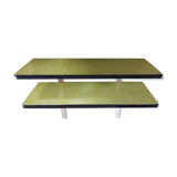 Paire d'étagères en formica jaune vintage