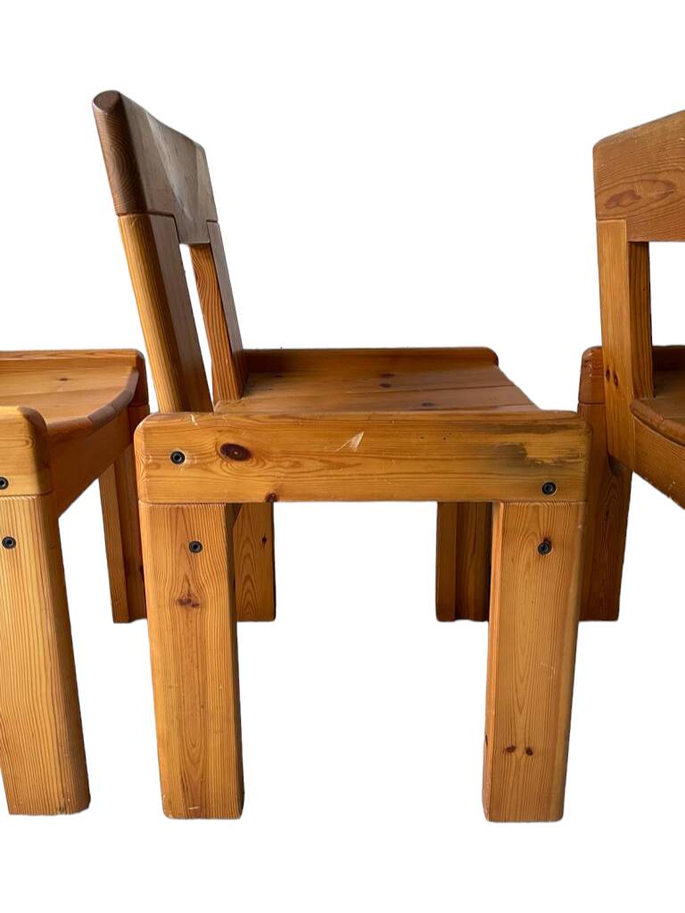 Silvio Coppola dining table with 4 dining chairs for Fratelli Montina