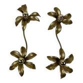 Vintage set of two messing flower wall lamps