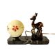 Art Deco bedside lamp - Globe and fawn on marble base