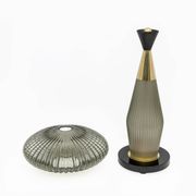 Pair of Mushroom-shaped Table Lamps Murano Glass and Brass