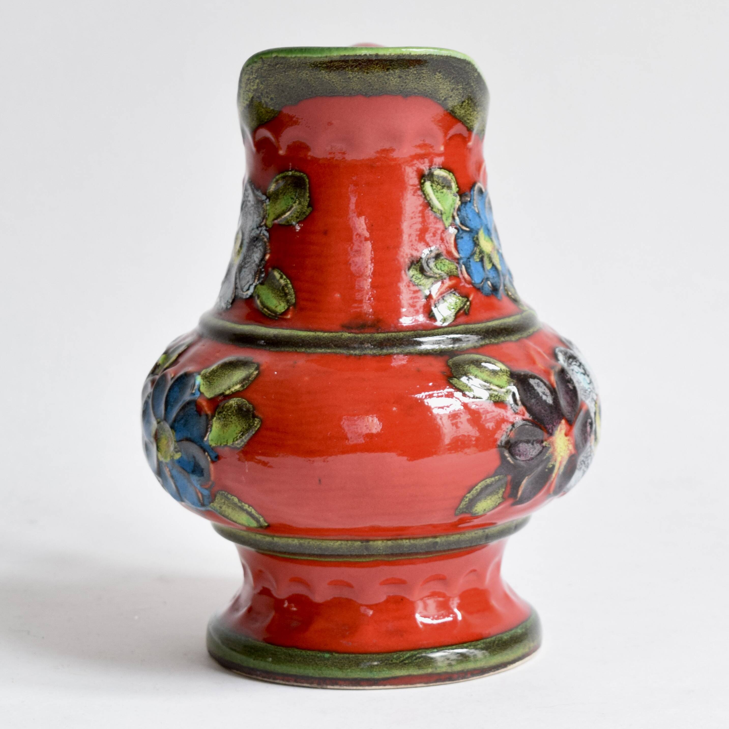 Bay Keramik - Vintage pitcher model 99 20 - Floral decor - Made in West Germany