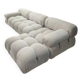 Canapé modulable XXL 5/6 places – Design Cloud – Bouclé crème + Pouf