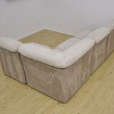 Mid-Century Beige Corduroy Modular Sofa, 1970s