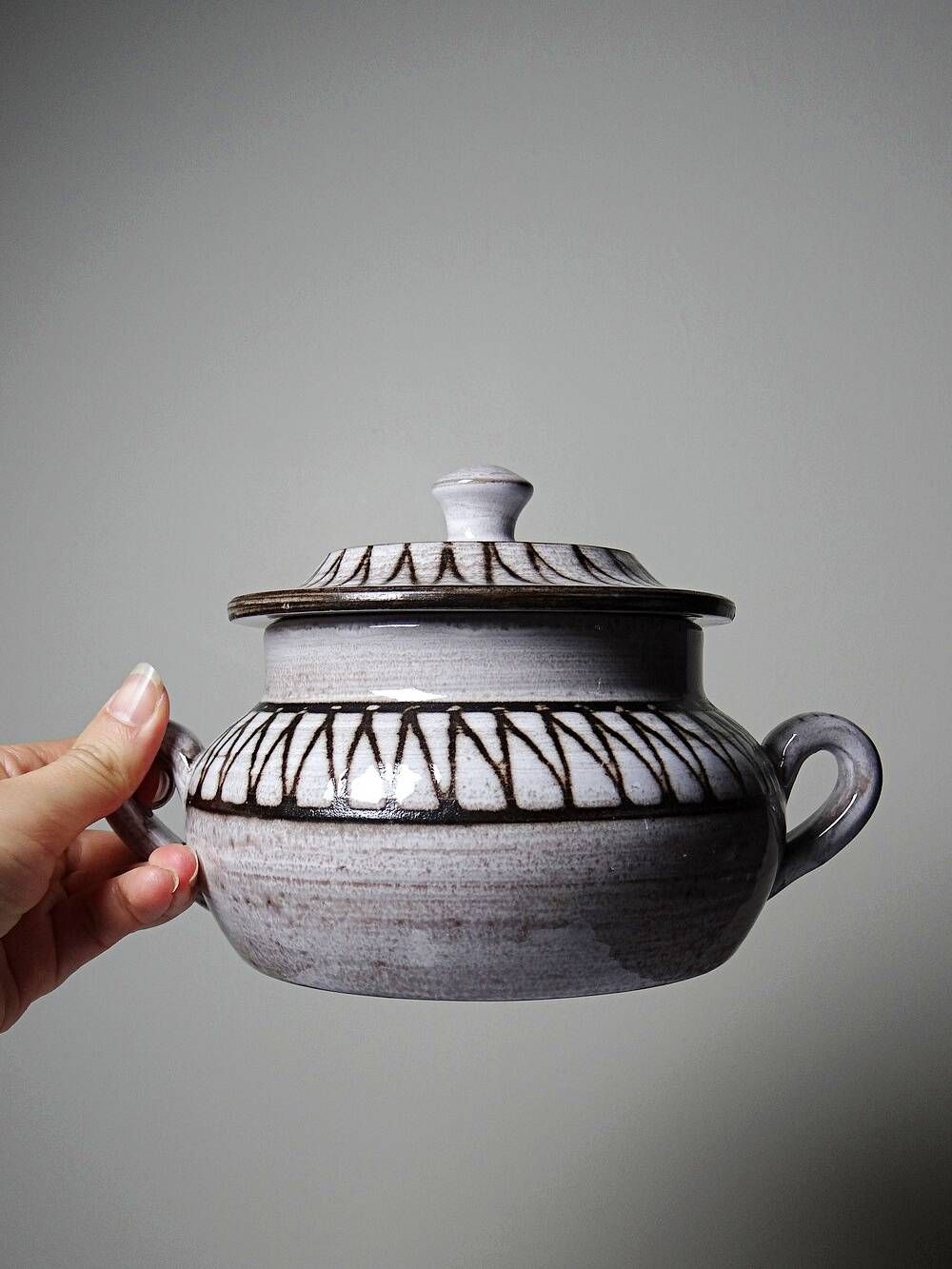 Vintage covered pot in ceramic from Vallauris, Émile Masson, 1960s-1970s.